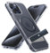 Caseology for iPhone 15 Pro Max Case Capella Mag Kickstand, Military Grade Drop Protection, Built-in Kickstand, iPhone 15 Pro Max Case - Clear Titan Blue