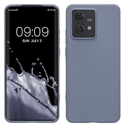 kwmobile Housse Compatible avec Motorola Edge 40 Neo Coque - Housse de téléphone Protection Souple en Silicone - Gris Lavande