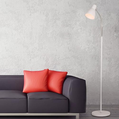 Wylolik Lampada terra classica tinta unita Lampada tavolo in ferro laccato al forno Lampada tavolo con angolo testa regolabile Lampada verticale con interfaccia E27 Lampada palo per interni moderna