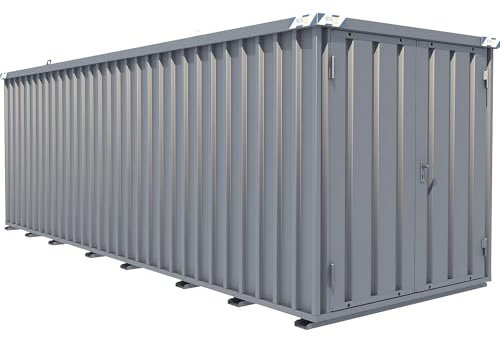 kaiserkraft | Schnellbau-Container | verzinkt | Außen-BxHxT 2100 x 2100 x 6100 mm | 2 Flügeltüren