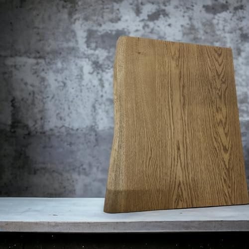 Generisch Waschtisch Platte 40 cm lang Holzplatte massiv Holz Aufsatzbecken Waschbecken Naturkante Eiche DUNKEL Neu