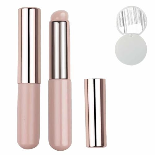 WIWIDANG Homezo Siliconemakeup Brush, 2/3pcs Silicone Makeup Brush, Homezo Silicone Makeup Brush, Silicone Lip Brush, Pennello Multifunctional Correttore Makeup Brush (Pink*2)