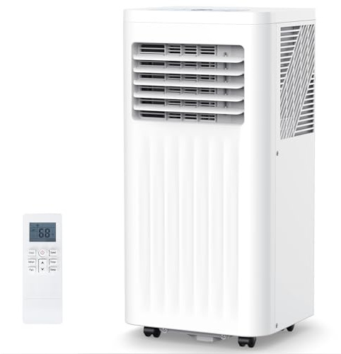 COWSAR 10000 BTU - Aire acondicionado portátil, unidad de CA compacta 3 en 1 con temporizador de 24 horas, 2 ventiladores y visualización digital LED, adecuado para recámara, sala de estar, sala de