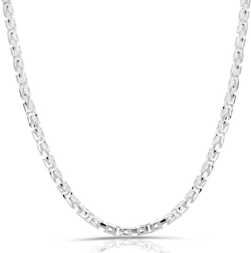 Königskette 4mm 925er Silber Hochglanzpoliert Diamantiert Damen Herren