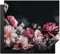 KitchenYeah© Herdabdeckplatte Einteilig Ceranfeld Abdeckplatte Küche Deko Ceranfeldabdeckung Herdabdeckung Induktionsmatte Blumen - Rosa - Natur - Schwarz - 60x52 cm