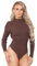 Knitwear Lightweight Bodysuit For Women UK Cable Soft Knit Jumper Bodysuit Crewneck For Women - Stylish UK Fashion (Brown, Medium)