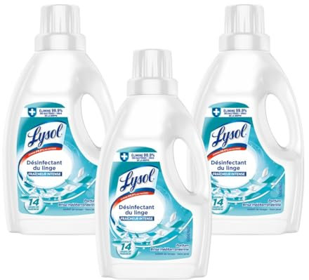 Lysol - Lot de 3 x 1L Désinfectants de linge - Brise Méditerranéenne