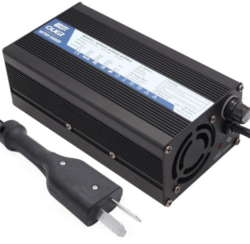 SHANRROW Battery Charger 36V 12A Golf Cart Charger Club Car Battery Charger High Power with LED Display Golf Cart Accessories for Lead Acid Charging,Black