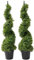 Künstliche Buchsbaum 2Pcs Leaf Spiralförmig Simulation Bonsai Baumtürme Spiralbaumtürme Künstlicher Buchsbaum-Turm 90 cm hoch, Grün