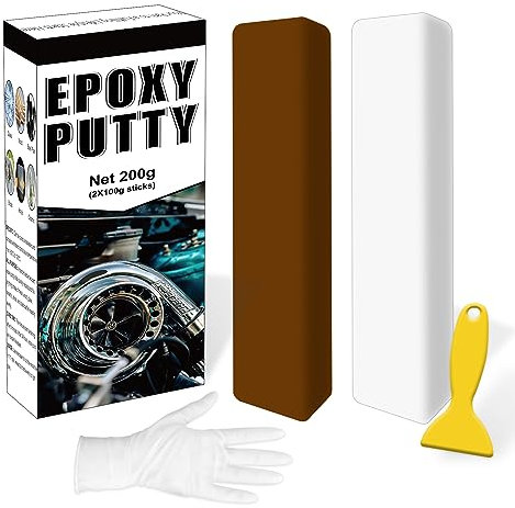 200g Epoxy Putty, 2 Part Metal Putty, Plastic, Glass, Ceramic Sink Crack for Fast Repair And Bonding, Heat Resistant & Watertight (Brown)