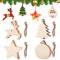 Dncvb Weihnachten Holz 40 Stück Holzanhänger Weihnachten mit Juteseil, Weihnachtsbaum Deko Holz, Weihnachtsanhänger Weihnachtsanhang Holz für DIY Anhänger Dekoration
