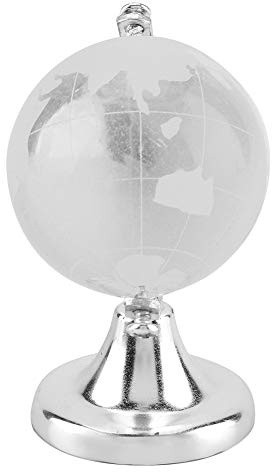 Mini Globe, Globe de Bureau, Petit Globe Décoratif, Boules de Cristal, Ornement de Bureau, Globe Terrestre Rond avec Carte du Monde, Boule de Verre en Cristal, Globe d'affichage