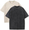 Botong Pump Covers T-Shirts Workout T Shirts for Men Oversized Gym Loose Fit Tshirt Vintage Heavyweight Tee Apricot+Black M