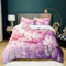 Aquarelle Housse de Couette 140x200 Fleurs de Cerisier Japonais Parure de Lit 1 Personne, 3D Imprimé Enfants en Microfibre Douce Respirante Housse Couette avec 2 Taies d'oreiller 65x65 cm