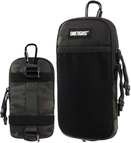 ONETIGRIS Backpack Strap Pouch, MOLLE Phone Holster for Backpack & Belt | 1000D Nylon, Fits iPhone 17 Pro Max & Galaxy S25 Ultra, Holds 2 Large Phones Without Cases for Hiking, Cycling & Travel