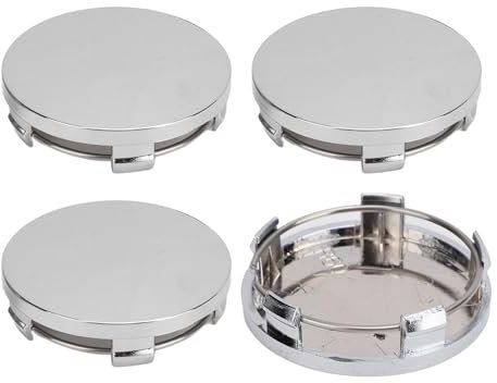 4 Stück Auto Nabendeckel für Mitsubishi Pajero 3.2 DI-D (2003–2006), Alufelgen Felgenkappen Wasserdichtigkeit Staub Reifen Zubehör,B Silver-60mm