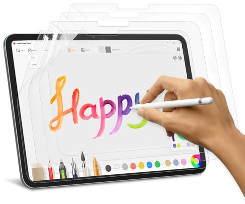 Juego de 4 protectores de pantalla de papel para iPad 10 Generación 2022/iPad 11 Generación 2025, pantalla protectora efecto papel, película mate de papel antirreflejo, protector de pantalla para