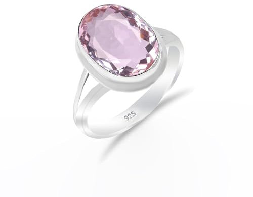 Bague de promesse traditionnelle en argent sterling 925 avec améthyste rose, faite à la main, pour femme et homme, RH-06-PAMTST-6