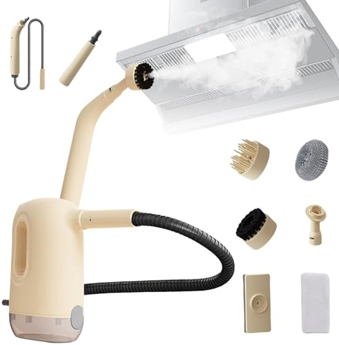 Portable Handheld Steam Cleaner 1200W Steam Cleaner, Multi-Purpose Fast Heating 3.0 BAR High Temperature Pressurized Cleaning Steamer with Safety Lock 8 Accessories for Kitchen Bathroom Car Window