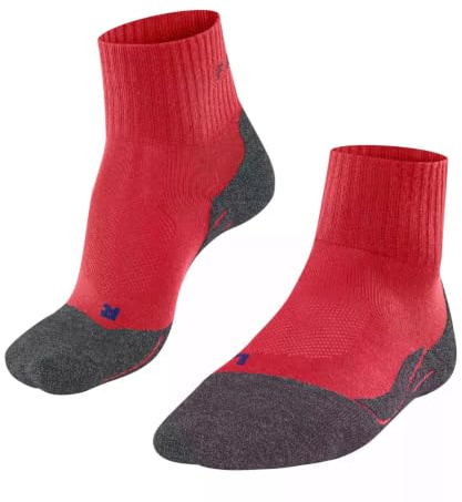 FALKE Herren Wandersocken TK2 Explore Cool Short M Sso Lyocell Funktionsmaterial antiblasen dick 1 Paar, Rot Big Red 8178, 44-45
