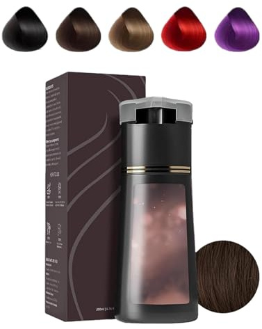 Ever Hair Instant Colour Shampoo, Everhaar Colour Shampoo Experiences, Sofortige Haarfärbung, Pflanzenformel, keine Haarschädigung, 3-in-1 Waschen, Färben und Pflegen (Dunkelbraun)