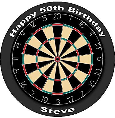 Dart Board Personalised Pre Cut Edible Icing Cake Topper 7.5 inch
