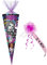 alles-meine.de GmbH 3-D Glitzer Effekt ! - Schultüte - Monster High - 85 cm / 12 eckig - incl. individueller Schleife - Organza Abschluß - Zuckertüte - mit/ohne Kunststof..