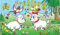 FRIP FRÜHLING mit Schafen Vogel Blumenwiese Fahne Flagge 1,50x0,90m