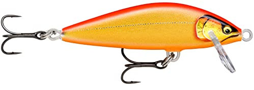 Rapala - Angelköder Countdown Elite - Angelzubehör aus Balsaholz - Süßwasser-Spinnköder - Sinkend - Lauftiefe: 1,2m - Größe: 7,5cm / 10g - Hergestellt in Estland - Gilded Gold Orange