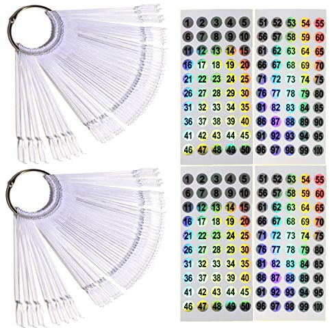 Nail Swatch Sticks with Ring for Nail Color Display Nail Art Supplies Nail Practice Samples (100pcs, transparent)