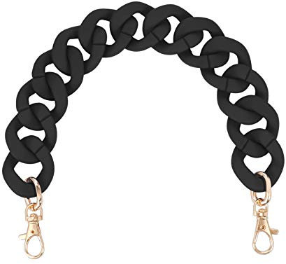 PRETYZOOM Black Chunky Chain Strap Acrylic Chain Luxury Handbag Strap Replacement Purse Clutches Handles for Purse Handbags DIY Crafts