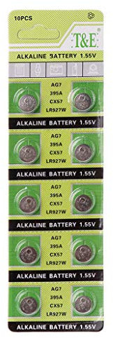 SHURROW 10 pièces Pile alcaline AG7 1.55V Bouton Pile Bouton Montre Piles LR927 LR57 SR927W 399 GR927 395A Interrupteur de Protection