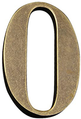 Zayookey Metallo Numero Civico Antichi 4 Pollici (10 cm) Moderna Numeri Indirizzo di Casa di Porta in Bronzo House Number per Cassetta Postale Stradale (Door Number 0)
