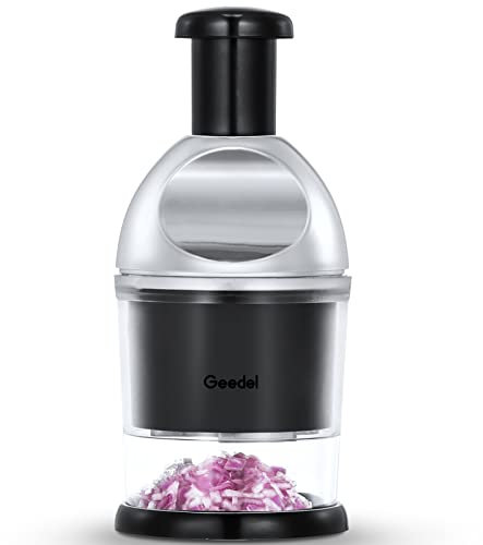 Manuelle Zerkleinerer, Knoblauch Zwiebelschneider Slap Chopper für Küche, Leicht Zu Reinigender Gemüseschneider, Zwiebelhacker für Gemüse, Obst, Fleisch ohne Knochen