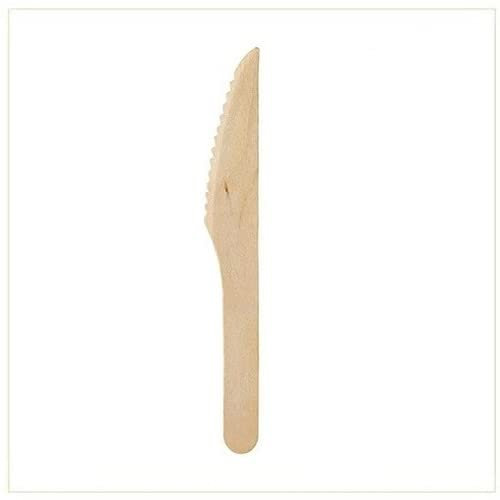 VIRSUS 500 Coltelli in Legno di Betulla, Posate monouso biodegradabili compostabili 100% Naturale, coltello bio lunghezza 16 cm