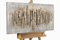 KunstLoft Wanddeko Holz rustikal | 100% HANDGEFERTIGT | 100x50x5cm | Holzbild 'City of The Future' | Figurative Abstraktion | Grau | Wandbild Holz