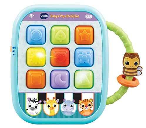 VTech Baby - Babys Pop-It-Tablet – Kunterbuntes Baby-Tablet mit Lerninhalten zu Formen, Farben und Tieren – Für Kinder von 6-36 Monaten
