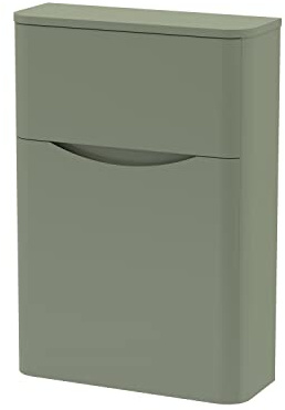 nuie SML841 Lunar Modern Bathroom Floor Standing WC Toilet Unit (Concealed Cistern and Pan Not Included), 550mm, Satin Green