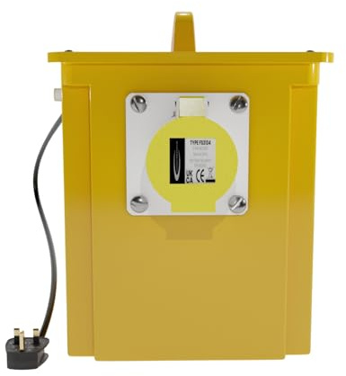Heavy Duty 1.5kVA 110V Transformer 13A Fuse Plug Adapter UK Portable 240V to 110V Step Down Transformer Twin 16A Sockets IP44 Rated for Safety Ideal for Construction Work Site, Industrial Power Tools