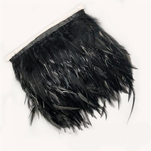 1 m farbige Fasanenfedern Trim Band Weihnachten Feder Nähen Party Handgemachte DIY Hochzeit Handwerk Feder Dekor Schwarz