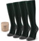 SONORAN 2 Pairs Kompressionsstrümpfe Damen und Herren Klasse 2 Stützstrümpfe Kompressionssocken Compression Socks Kompression für Running, Reisen, Sport XXL （Schwarz Grün）