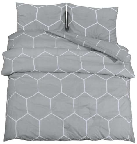 vidaXL Bettwäsche-Set Grau 140x200 cm Baumwolle