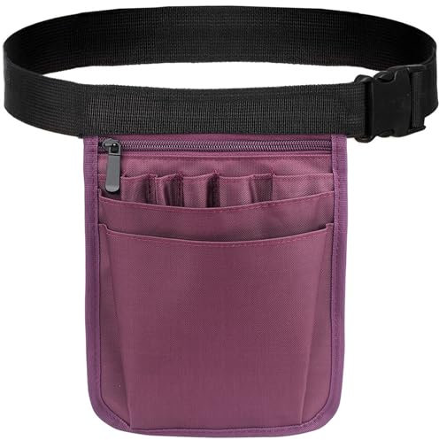 Gürteltasche Einzelhandel,Krankenschwester Gürteltasche,Krankenschwester Organizer,Utility Hüfttasche Arbeit Organizer,Hüfttasche mit Verstellbarem Gürtel,Multifunktionale (Lila)
