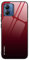 SEAHAI Funda para Motorola Moto G14, Degradado de Color Carcasa con Tapa Trasera de Cristal Templado & Estuche Silicona TPU con Absorción de Golpes, Rojo Elegante