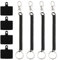 Mozeat Lens Handykette mit flexiblem Spiralkabel, 4 Pack Diebstahlschutz mit Patch Universelles Strap Schlüsselband Schwarz Schlüsselanhänger für Outdoor Wandern Klettern