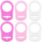 XUKZIMA 6 pezzi anello ciuccio in silicone, chiaro adattatore clip ciuccio, anello ciuccio in silicone, adattatore clip ciuccio per neonati