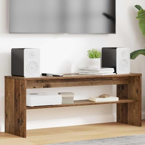 Meuble TV Moderne en Bois d'Ingénierie 100 cm, Meuble Bas Salon avec Étagère, Rangement Multimédia Élégant pour Téléviseur et Console de Jeux, Design Bois Ancien 100x30x40 cm