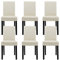 6 Polsterstühle Creme Elfenbein Hochqualitativ mit Beinen aus Massivholz Kunstlederbezug elegant