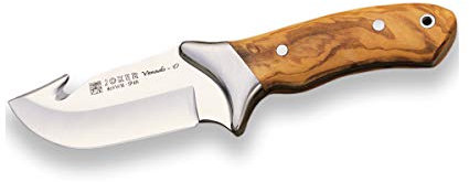 Joker Cuchillo Deportivo Profesional Venado CO05, con virola cachas de Olivo y Hoja MOVA de 10 cm, 220 Gramos, Herramienta de Pesca, Caza, Camping y Senderismo