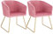 WOLTU set di 2 Sedie sala da pranzo Sedie cucina moderne Poltroncina salotto Adatte per Sala pranzo Soggiorno, Camera da Letto, Tessuto di velluto, Oro Metallo, Rosa BH271rs-2